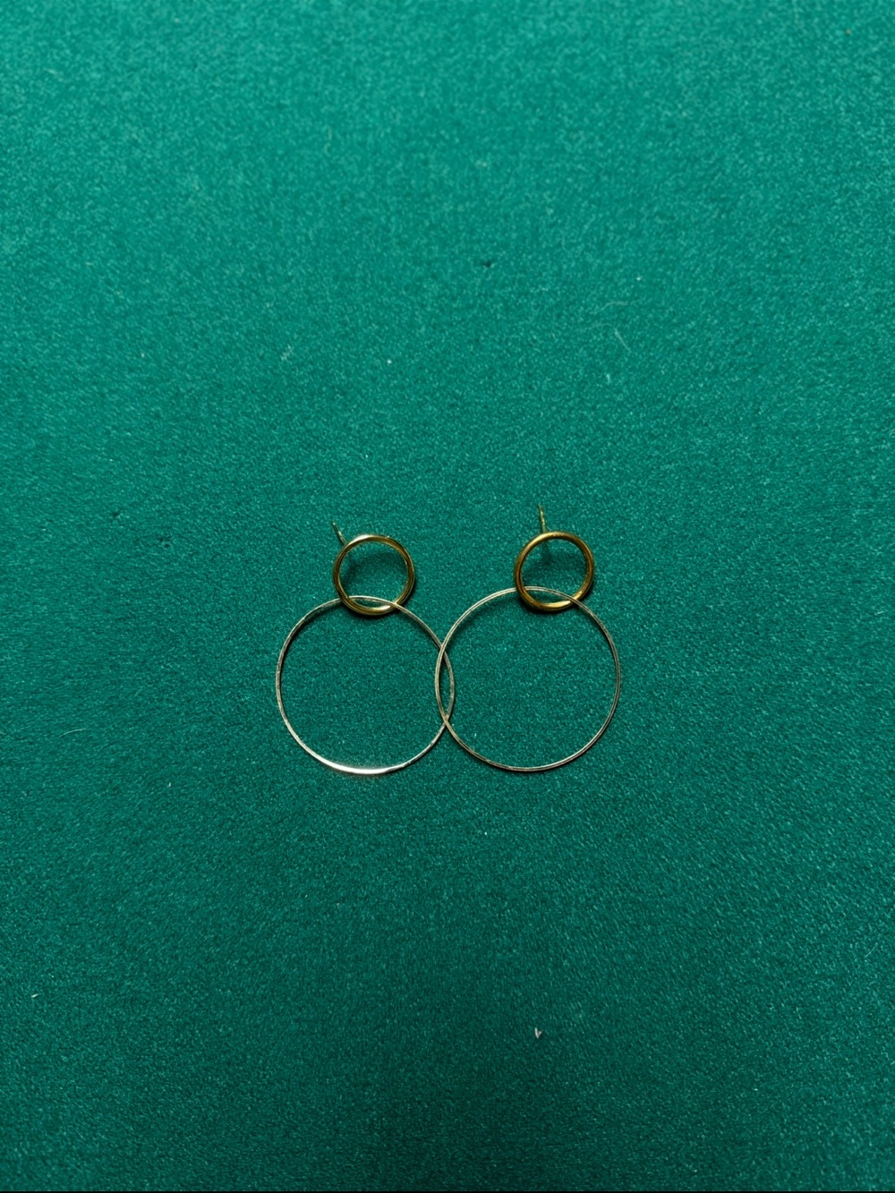 Argento Vivo Two Tone Double Hoop Earring